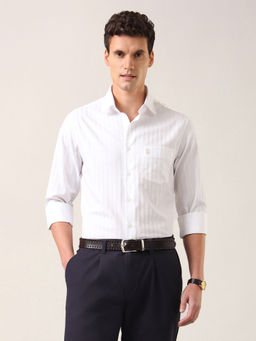 U.S. POLO ASSN. - Men White Stripes Cotton Shirt