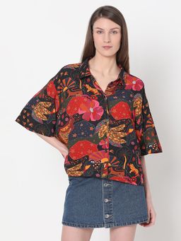VERO MODA - Black Floral Print Shirt