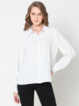 VERO MODA - White Striped Formal Shirt