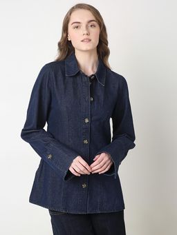 VERO MODA - Dark Blue Denim Shacket