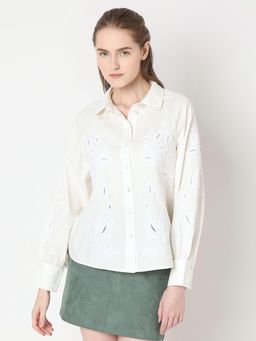 VERO MODA - White Embroidered Shirt