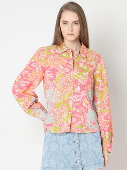 VERO MODA - Pink Floral Print Shirt