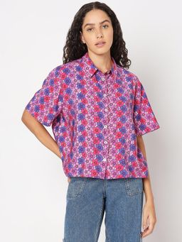 VERO MODA - Pink Floral Printed Shirt