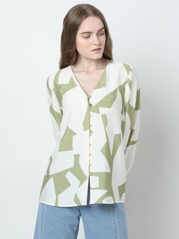 VERO MODA - White Abstract Print Shirt