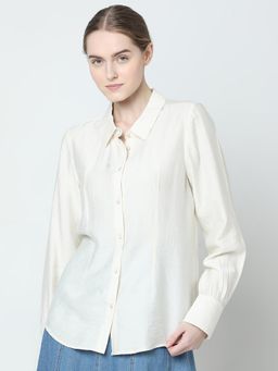 VERO MODA - Cream Full Sleeves Shirt