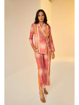 BETRUE - Wrap Jacket And Pants Set In Bukhara Print (Set of 2)
