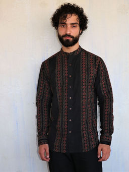Chidiyaa - Black Red Block Printed Shirt