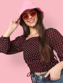 ONLY - Women Printed Casual Black Top