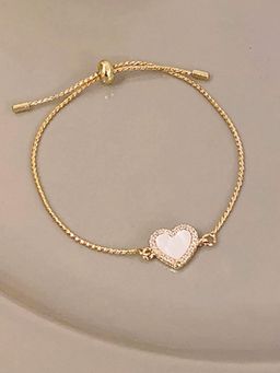 Peora - Gold Plated Cubic Zirconia Studded Charm Bracelet Stylish Fashion Jewellery
