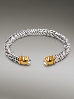 Peora - Gold & Silver Plated Two Tone Cuff Bracelet Jewellery