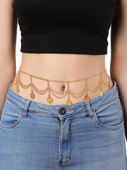 Peora - Gold Plated Body Chain Kamar bandh Belly Waist Chain Dress Belt Jewellery