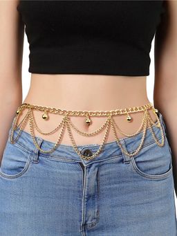 Peora - Gold Plated Body Chain Kamar bandh Belly Waist Chain Dress Belt Chain