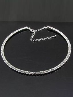 Peora - Silver Plated Studded Cubic Zirconia Necklace