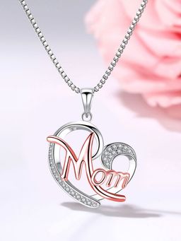 Peora - Rose Gold Tone Hollow Charmed Love Heart Mom Pendant Necklace - Valentine's Day