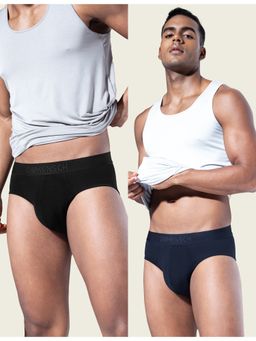 DaMENSCH - Men Deo-Soft Solid Premium Egyptian Cotton Modal Blend Briefs (Pack of 2)