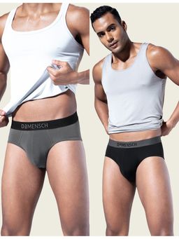 DaMENSCH - Men Deo-Soft Solid Cotton Modal Blend Briefs (Pack of 2)