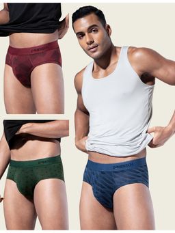 DaMENSCH - Men Deo-Soft Printed Premium Egyptian Cotton Modal Blend Briefs (Pack of 3)