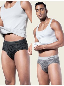 DaMENSCH - Men Deo-Soft Printed Premium Egyptian Cotton Modal Blend Briefs (Pack of 2)