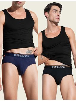 DaMENSCH - Men Premium Cotton Blend Solid Briefs (Pack of 2)