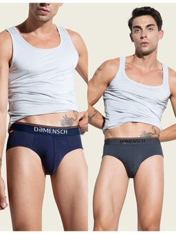 DaMENSCH - Men Premium Cotton Blend Solid Briefs (Pack of 2)