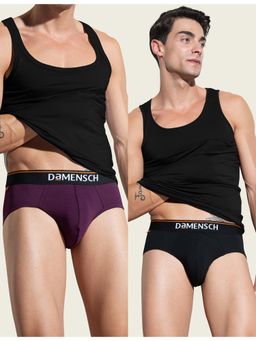 DaMENSCH - Men Premium Cotton Blend Deo-Cotton Solid Briefs (Pack of 2)