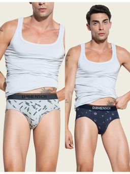 DaMENSCH - Men Premium Cotton Blend Deo-Cotton Printed Briefs (Pack of 2)