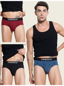 DaMENSCH - Men Premium Cotton Blend Deo-Cotton Printed Briefs (Pack of 3)
