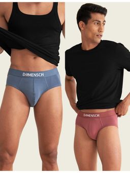 DaMENSCH - Men Premium Cotton Blend Solid Briefs (Pack of 2)