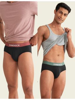 DaMENSCH - Men Premium Cotton Blend Deo-Cotton Plain Briefs (Pack of 2)
