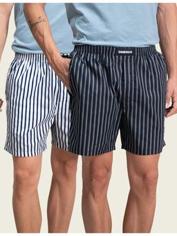 DaMENSCH - Men Breeze Ultra-Light Stripes Pure Cotton Boxers (Pack of 2)
