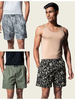 DaMENSCH - Men Breeze Ultra-Light Printed Cotton Boxers (Pack of 3)