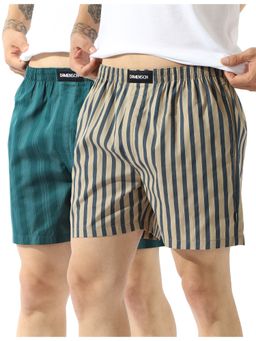 DaMENSCH - Men Breeze Ultra-Light Stripes Pure Cotton Boxers (Pack of 2)