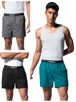 DaMENSCH - Men Breeze Ultra-Light Solid Pure Cotton Boxers (Pack of 3)