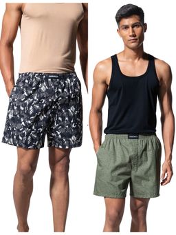 DaMENSCH - Men Breeze Ultra-Light Printed Pure Cotton Boxers (Pack of 2)