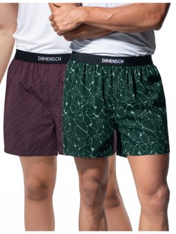 DaMENSCH - Men Breeze Ultra-Light Printed Pure Cotton Boxers (Pack of 2)
