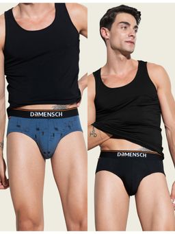 DaMENSCH - Men Premium Cotton Blend Deo-Cotton Printed Briefs (Pack of 2)