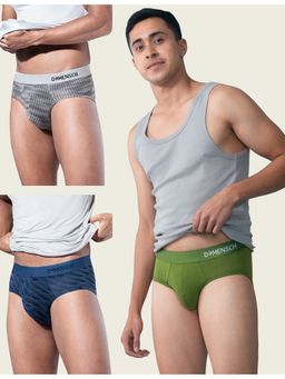 DaMENSCH - Men Deo-Soft Printed Premium Egyptian Cotton Modal Blend Briefs (Pack of 3)
