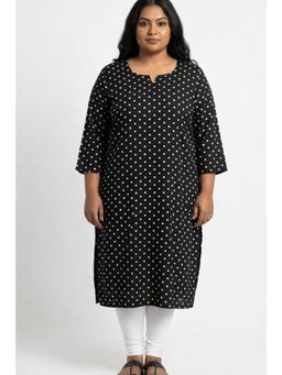 Swasti - Women Plus Size Crepe Black Kurta
