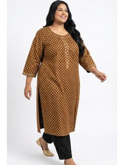 Swasti - Women Plus Size Green Cotton Kurta