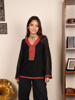 NISHORAMA - Tanya Mul Black Cover-Up Kurti
