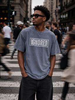 Bene Kleed - Blue Men Graphic Oversized T-shirt