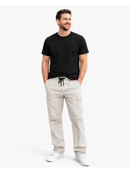 Denro - Grey Men Pure Cotton Relaxed Fit Cargo Trouser