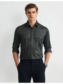 Arrow - Abstract Grey Full Sleeves Collar Neck Shirt