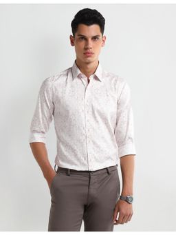 Arrow - Geometric Pink Full Sleeves Collar Neck Shirt