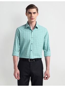 Arrow - Checks Blue Full Sleeves Collar Neck Shirt