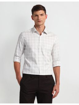 Arrow - Checks White Full Sleeves Collar Neck Shirt