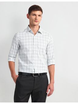 Arrow - Checks White Full Sleeves Collar Neck Shirt