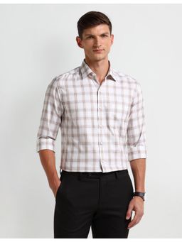 Arrow - Checks Brown Full Sleeves Collar Neck Shirt