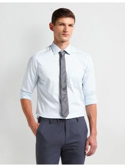 Arrow - Polka Dots Blue Full Sleeves Collar Neck Shirt