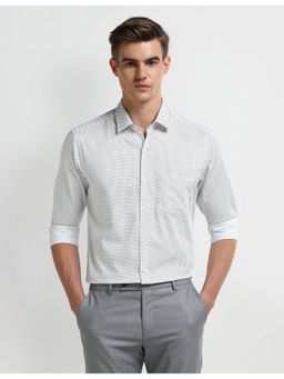 Arrow - Geometric White Full Sleeves Collar Neck Shirt